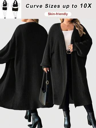 SHEIN CURVE+ Curve Plus Drop Shoulder Cardigan, för vintern