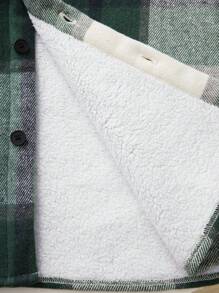 Manfinity VCAY Áo sơ mi tay dài trễ vai họa tiết kẻ caro dáng rộng unisex, phù hợp cho mùa thu/đông, Giáng sinh - Nhiều màu - Xem 3