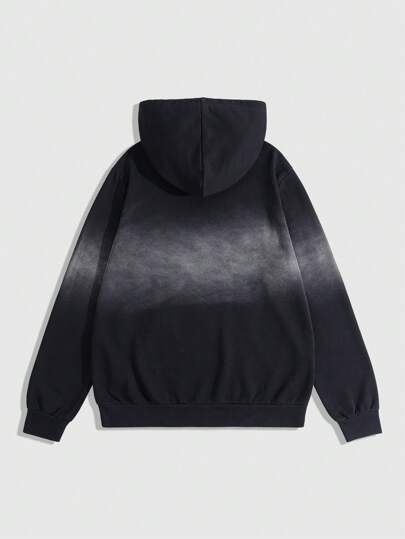 Street Life Men's Star Embroidery Simple Pocket Long Sleeve Casual Hoodie Sweatshirt