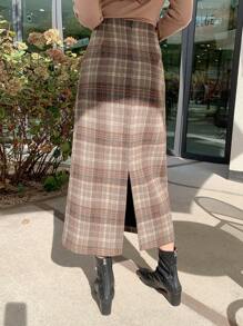 DAZY Women's Checkered A-Line Skirt, Casual Everyday Wear,Fall Clothes Plaid