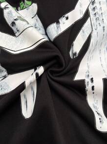 Manfinity EMRG Męska czarna koszulka z krótkim rękawem Fun Graphic Oversized Boxy Fit, prezenty dla chłopaka, odzież uliczna, prezent dla chłopaka - Czarne - Zobacz 6