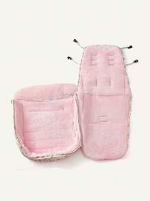 Cozy Pixies Pink Peony Fleece Thicken Warm Baby Stroller Footmuff For Winter Outdoor Use