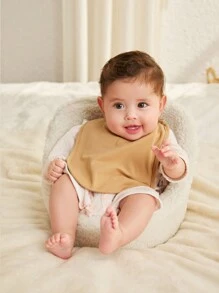 Set de 6 baberos para bebé, a rayas y de unicolor, diseño neutro unisex, para la dentición