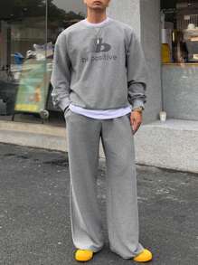 DAZY Men's T-Shirt Set, Minimalist Casual Style For Everyday Wear - Grey - View 8