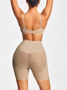 SHAPORA Shaping Mid-Waisted Mid Thigh Shapewear Short Bottom Body Shaper Butt Lifter-Tummy Waist Thigh Control - Khaki - View 5
