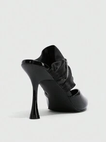 CUCCOO SZL 女士尖头水晶装饰细高跟鞋，优雅正装鞋，适合约会之夜或晚装 - 黑色 - 查看 7