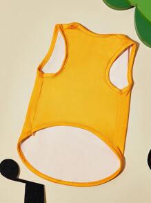 ADVENTURE TIME X SHEIN Cartoon Pattern Pet Tank Top, Yellow, Gifts