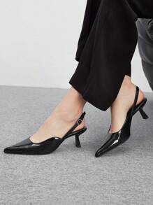 CUCCOO BIZCHIC Giày lười mũi nhọn đế thấp màu đen thời trang dành cho nữ, dùng khi đi làm, hẹn hò, tiệc tùng, ngày lễ và các dịp Giáng sinh và năm mới, ngày lễ, mùa thu và mùa đông, ngày lễ tình nhân - màu đen - Xem 4