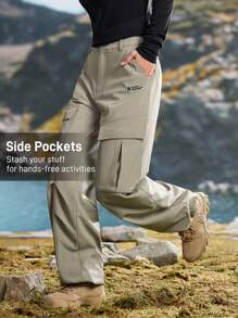 In My Nature Pantalones de carga casuales de unicolor para mujer, pantalones para exteriores