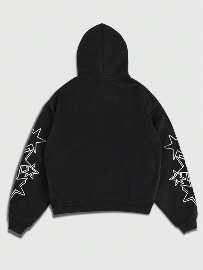 Street Life Men's Casual Portrait Print Loose Hoodie, Autumn/Winter