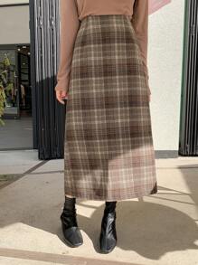 DAZY Women's Checkered A-Line Skirt, Casual Everyday Wear,Fall Clothes Plaid