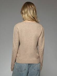 MISSGUIDED 奢华 V 领纽扣开衫经典针织长袖毛衣秋冬秋季必备分层单品办公室服装