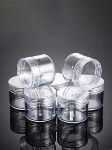 25 个带透明盖的迷你透明面霜罐，小型化妆品样品容器，3g-20g 空塑料化妆品化妆品罐，透明样品瓶眼影霜润唇膏容器，旅行必需品，样品化妆品罐，空迷你瓶 - 無色 - 查看 7