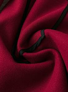 SHEIN LUNE 大码女式长袖圆领拼色纯色面料衬衫，秋冬款