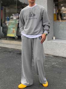 DAZY Men's T-Shirt Set, Minimalist Casual Style For Everyday Wear - Grey - View 7