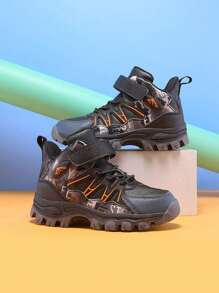 Fashionable Leisure Hiking Shoes For Teens, High-Top Outdoor Sneakers, Non-Slip For All Seasons, Suitable For Kids