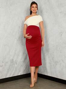 MaterniChic Adjustable Elastic Waist Maternity Skirt, Elegant For Commuting