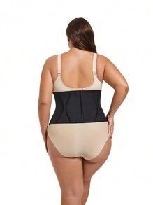 大码女式纯色不对称腰带休闲腰包 - 黑色 - 查看 2