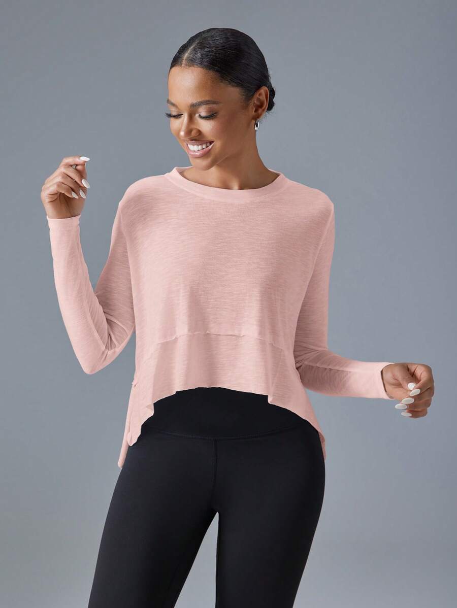 VARSITIE 夏季和秋季户外休闲基本款女式运动 T 恤和背心 - 藕粉色 - 查看 1