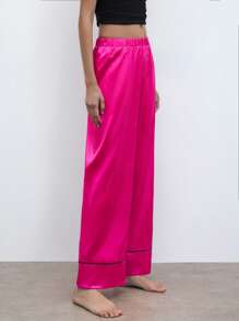 Maija 冬季新款洋红色拼布休闲时尚女裤套装，适合日常、派对、节日、户外、睡衣、婚礼、圣诞节、新年、感恩节礼物套装情人节 - 玫紅色 - 查看 6