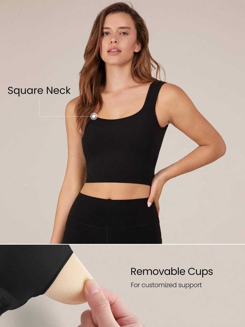 FeatherFit™ U Back Cutout Active Crossover Tank Top Light Support Low Impact Yoga Pilates Daily Spring Summer