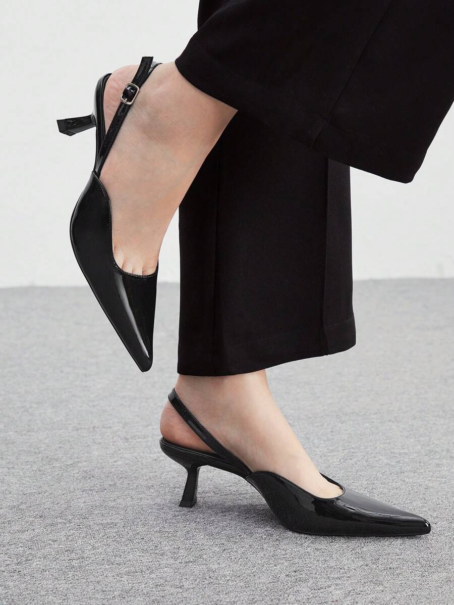 CUCCOO BIZCHIC Giày lười mũi nhọn đế thấp màu đen thời trang dành cho nữ, dùng khi đi làm, hẹn hò, tiệc tùng, ngày lễ và các dịp Giáng sinh và năm mới, ngày lễ, mùa thu và mùa đông, ngày lễ tình nhân - màu đen - Xem 1