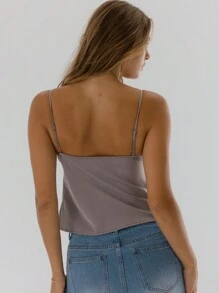 Aralina 夏季蕾丝边可调节肩带软缎吊带背心可爱外出上衣夏季派对节日上衣乡村音乐会