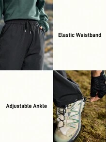 In My Nature Pantalones de senderismo para mujer de unicolor casual con cordón en la cintura y tobillo atado