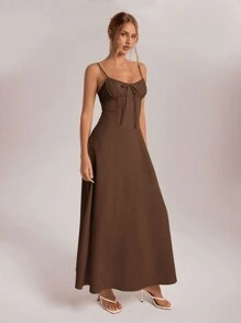 Aloruh Vestido Regata Feminino Estampa Espinha de Peixe para Verão