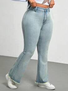 SHEIN EZwear Plus Size Casual Denim Jeans, Simple And Fashionable For Daily Wear - Blue - View 6