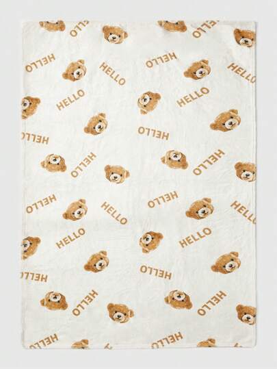 Kawaii Cartoon Bear Design Warm And Portable Blanket For Living Room And Sofa, Style 382194