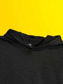 Manfinity Men's Solid Color Long Sleeve Casual Pullover Hoodie Sweatshirt
