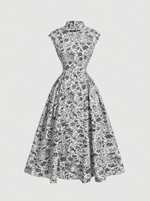 SHEIN MOD Váy hoa xanh kiểu Trung Quốc mới có trang trí khóa cài, Váy giáo viên, Váy thu, Quần áo trở lại trường, Váy dạ hội, Váy dạ hội, Váy dạ hội, Váy xanh nữ - Nhiều màu - Xem 1