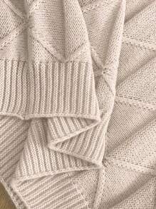 SHEIN LUNE 2024 新款秋冬欧美潮流博主风格纹理花卉图案宽松圆领毛衣