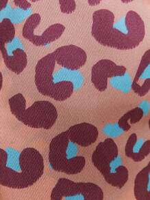 SHEIN Tween Girls Leopard Print Straight Leg Loose Casual Pants For Autumn/Winter - Orange - View 6