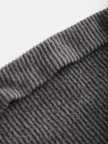 SHEIN 少女针织纯色纹理贴身短款吊带背心 - 深灰色 - 查看 3