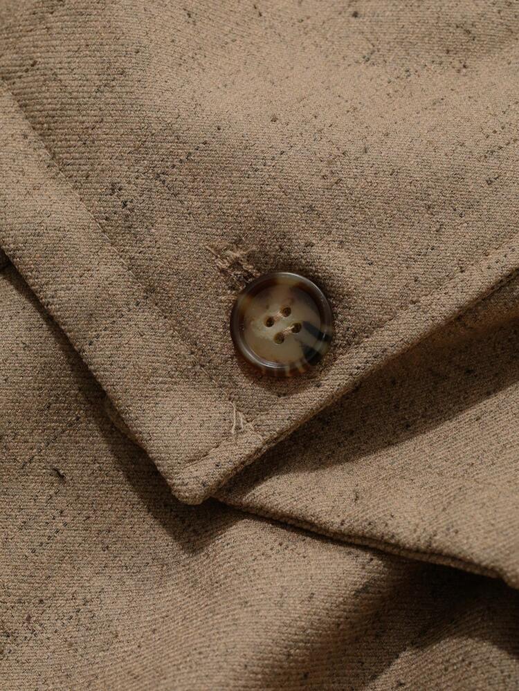 2pcs Solid Color Round Neck Jacket And Wide Leg Pants Suit For Women,Fall Clothes