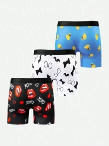 3 Packs Men Digital Print Boxer Briefs - Multicolor - View 2