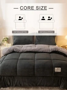 1 chăn bông chần bông, ruột chăn, mềm mại và ấm áp, cỡ Queen, cỡ King, mềm mại và thoáng khí, không có vỏ bọc, dùng cho mọi mùa - Màu xám đen - Xem 3