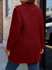 大码纯色 Polo 领夹克，秋冬季休闲装