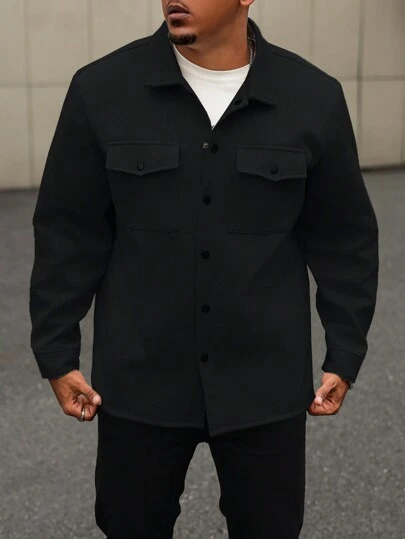 Manfinity Homme 加大码男士长袖休闲衬衫外套，秋季款