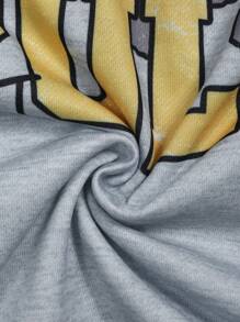 ROMWE MEN Prep 2pcs Men's Racing Letter Print Minimalist Hoodie And Pants Tracksuit - Multicolor - View 4