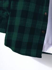 Manfinity Homme 格纹印花前扣休闲长袖衬衫 - 彩色 - 查看 7