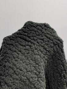 SHEIN LUNE 女士纯色长袖开衫，简约休闲夹克，适合日常穿着