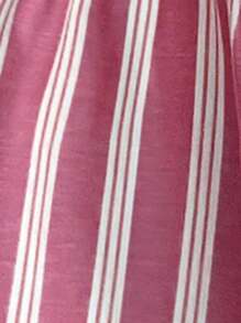 INAWLY Blusa con cuello redondo, manga de farol y lazo decorativo, estilo rayado, linda blusa para mujer - Rosa - Ver 5