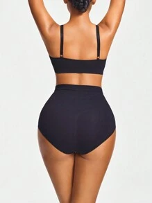 SHAPORA Seamless High-Waisted Brief Shapewear Short Body Shaper Butt Lifter-Tummy Waist Control - Black - View 7