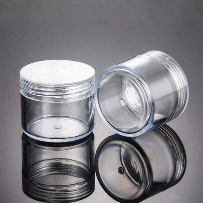 25pcs Mini Clear Cream Jars With Clear Lids,Small Makeup Sample Containers,3g-20g Empty Plastic Cosmetic Makeup Jar,Transparent Sample Bottles Eyeshadow Cream Lip Balm Container, Travel Essentials,Sample Cosmetics Jar, Emtpy Mini Bottles