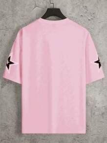 Aesthetic Post 男式数码印花短袖篮球球衣风格 T 恤，2000 年代风格，粉色 - 粉色 - 查看 2