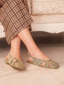 CUCCOO TILAWA Women's Fashion Red Thin Strap Pointed Toe High Heel Pumps - Khaki - View 10