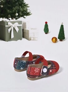 1 双女孩可爱舒适平底鞋，适合圣诞节假期 - 彩色 - 查看 2
